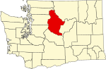 Map of Washington highlighting Chelan County